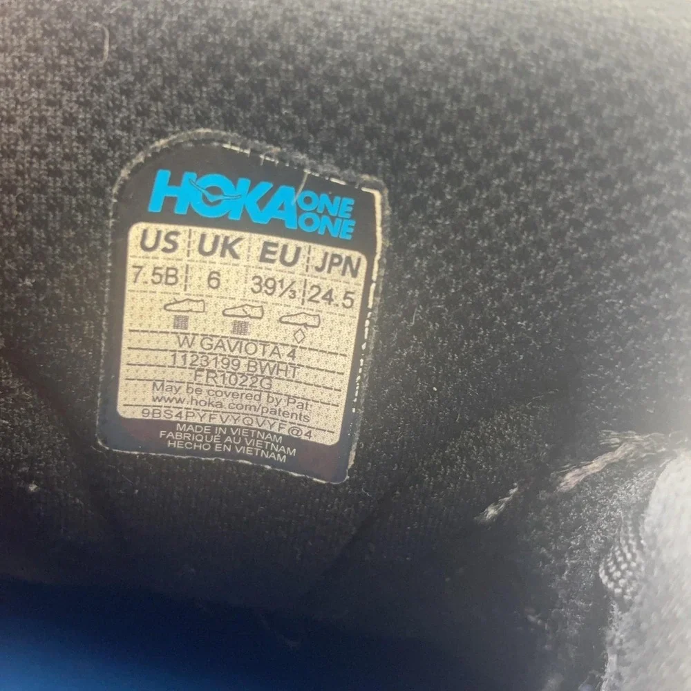 Hoka One One Gaviota 4 Shoes Womens Size 7.5 Black Running Sneakers 1123199 BWHT